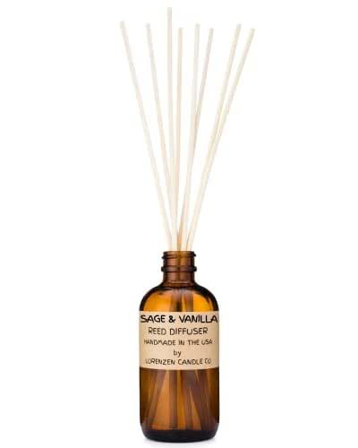 Sage & Vanilla Reed Diffuser Set | Handmade in the USA by American Workers | Lasts For 2-3 Months |