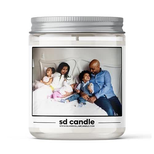 Personalized Photo Candle Gift, Scented Soy Wax Fall Gifts 2 Sizes | SD Candle (Cabin Retreat, 8oz)