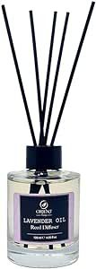 Orient Therapy Lavender Oil Reed Diffuser Set with Oil Diffuser & Reed Diffuser Sticks - Ideal for Aromatherapy, Bathroom, Bedroom, Office, Home Decor & Fragrance Gifts