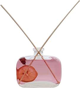 [Lapirit Garden] Natural Sweet Reed Diffuser 01 3.4 fl.oz Fresh Citrus & Lotus Made with Essential Oils Real Dried Fruit Refreshing Air Decorative for Home and Office Freshener, Great Gift, Pink