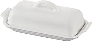 Le Creuset Stoneware Heritage Butter Dish, White