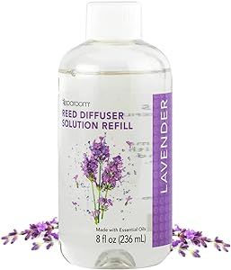 SpaRoom Reed Diffuser 100% Essential Oils Refill Solution, 8 Ounces, Lavender with a Sweet, Floral Scent with a Hint of Freshness and Tranquility Fragrance