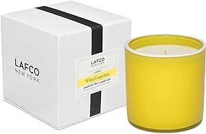 LAFCO New York Signature Candle, White Grapefruit - 15.5 oz - 90-Hour Burn Time - Reusable, Hand Blown Glass Vessel - Made in The USA