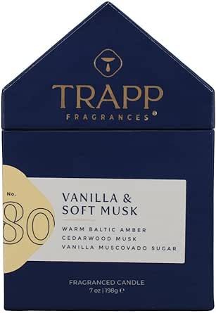 Trapp No. 80 - Vanilla & Soft Musk - 7 oz. House Box Candle - Aromatic Home Fragrance with Earthy Scent of Warm Baltic Amber, Cedarwood Musk, & Vanilla Muscovado Sugar Notes - Petrolatum Wax
