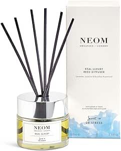 NEOM Real Luxury Reed Diffuser, 3,38fl oz | Lavender, Rosewood & Jasmine Essential Oil Blends | 100% Natural Fragrance | Relaxing Scent |