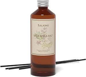 Sage & Sea Salt Reed Diffuser Refill, Natural Essential Oil Reed Diffuser 17 Fl Oz - Fresh & Long Lasting Fragrance, Scented Reed Diffuser Oil Refill, Oils for Reed Diffuser, Home Fragrance