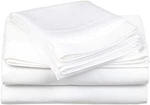 Rolux linen Twin Sleeper Sofa Bed Sheet Set Easy to fit - White Solid 100% Egyptian Cotton 600 Thread Count Fit Up to 5" inches Deep Pocket.