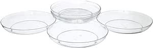 Royal Imports 9" Clear Plastic Saucer Plant Drip Tray, Low Pie Plate, Floral Flower Dish, Wedding, Party, Home and Holiday Decor, 6 Pack