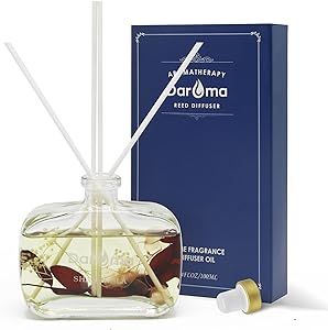 Reed Diffuser Set with Sticks, Daroma Dried Flowers Aromatherapy Reed Diffuser with Nature Essential Oil, Fragrance Scent Diffuser for Home Decor & Office, for Christmas, Shangri-La Hotel