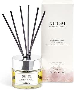NEOM Complete Bliss Reed Diffuser, 3,38fl oz | Rose, Lime & Black Pepper Essential Oil Blends | 100% Natural Fragrance | Relaxing Scent