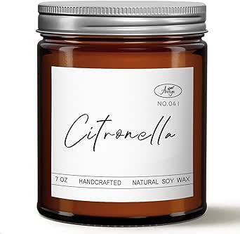 Citronella Scented Candles,Citronella Candles Outdoor/Indoor, Soy Candle for Home Scented,Summer Candle Gifts for Women/Men/Friends, as Birthday/Holiday/Relaxation Gifts (7oz)