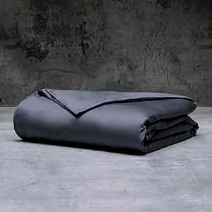 LUXOME Duvet Cover | 37.5® Technology | Crisp Cool Feel | Thermal-Regulating | 2X Cover Ties | Full/Queen - 90"x98" | Charcoal
