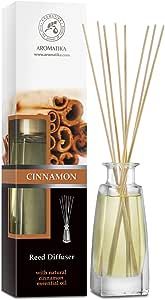 Reed Diffuser Cinnamon 3.4 Fl Oz(100ml) - Room Diffuser with Cinnamon Essential Oil - Home Fragrance - Aromatherapy Air Freshener - Oil Diffuser - Scented Diffuser - Cinnamon Aroma