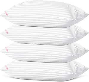 EIUE Bed Pillows for Sleeping 4 Pack Queen Size,Pillows for Side and Back Sleepers,Super Soft Down Alternative Microfiber Filled Pillows,20 x 30 Inches