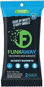 FunkAway Extreme Odor Eliminating Closet Sachet, Odor Absorbing Packet Ideal for Closets, Drawers, Hampers, Attics and Storage Spaces, Fresh Smell for Up to 90 Days