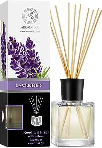 Reed Diffuser with Natural Essential Oil Lavender 6.8 Fl Oz - Scented Reed Diffuser - Gift Set with Bamboo Sticks - Best for Aromatherapy - SPA - Home - Office - Fitness Club