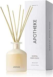 Apotheke Luxury Scented Oil Reed Diffuser for Home (Santal Rock Rose) - Home Fragrance Diffuser Set with Sticks
