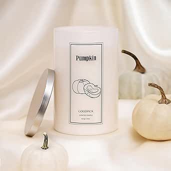 Goodpick 22 oz Pumpkin Spice Candle, Fall Scented Candles, Soy Candles, Aromatherapy Candles for Home Fragrance, Holiday Candles, Large Candle Jar, 2 Wicks with 120 Hours, Gifts for Women, Grandma
