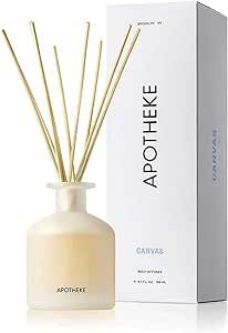 Apotheke Luxury Scented Oil Reed Diffuser for Home (Canvas) - Home Fragrance Diffuser Set with Sticks