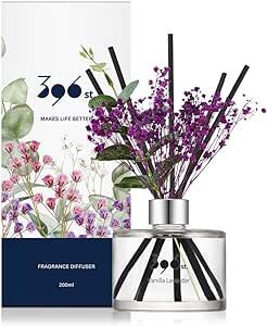396 st. Preserved Baby's Breath Flower Reed Diffuser, Vanilla Lavender(Also Known as Garden Lavender), 200ml(6.7oz) / Reed Diffuser Sets, Scentsy Home Fragrance, Scented Oils, Home & Bathroom Decor