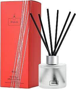 Brakula Reed Diffuser Set, Rose Scented Oil Diffuser 3.4 OZ(100 ml), Home Fragrance with 8 Sticks for Bathroom, Living Room,Office