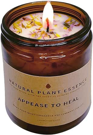 Sleep aid Sandalwood Scented jar Candles for Women Jar Candle 7oz Burns 30 Hours. Handmade Soy Wax Healing Candle Ideal for Bedroom, Kitchen, Bath