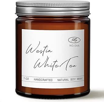 Westin White Tea Scented Candles, Organic Soy Candle for Home Scented, Hand-Poured Aromatherapy Candles, Gifts for Women|Men|Families|Friend|Colleague, as Birthday|Holiday|Relaxation Gifts (7oz)