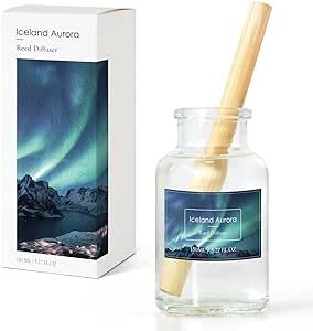 Reed Diffuser, Fragrance Diffuser for Home Scented, Reed Diffuser Set with Large Size Diffuser Sticks, Home Fragrance Products Iceland Aurora 5.3 oz
