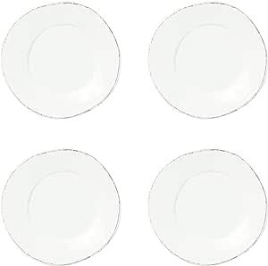 Vietri Italian Lastra Collection Dinnerware Sets (White, Salad Plates, Set of 4)