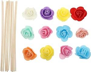 Garneck Flowers Fragrance Sets Air Diffusers for Home Diffuser Reeds Flower Diffuser Sticks Wooden Fragrance Stick Rods Fiber Diffuser Pe
