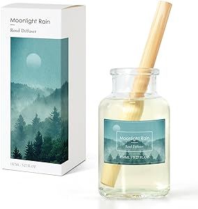 Reed Diffuser, Fragrance Diffuser for Home Scented, Reed Diffuser Set with Large Size Diffuser Sticks, Home Fragrance Products Moonlight Rain 5.3 oz