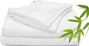 ettitude Bamboo Lyocell Standard Sheet Set, Cloud (White), Twin - Breathable Sheets, Bamboo Bedding, Sustainable, Sateen, Plant-Based Fabric, Silky-Soft, Deep Pockets, CleanBamboo