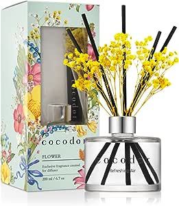 COCODOR Preserved Real Flower Reed Diffuser/Refreshing Air / 6.7oz(200ml) / 1 Pack/Reed Diffuser Set, Oil Diffuser & Reed Diffuser Sticks, Home Decor & Office Decor, Fragrance and Gifts