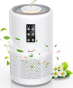 Air Purifiers for Home Large Room with Night Light up to 1076ft?, VEWIOR H13 True HEPA Air Cleaner with Fragrance Sponge, Sleep Mode, Timer, Speed, Lock, for Wildfire Smoke Pet Dust Pollen Odor