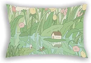 Pillow Case Anime Standard Pillow Cover Throw Pillow Cover 20"x30" Inch Pillowcase Sofa Bedclothes Home Decoration,Cute Kawaii Japanese Plants