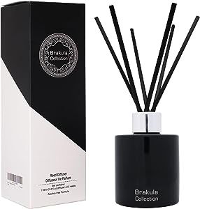 Brakula Reed Diffuser for Home, Elegant Fresh Apricot Flower Scented Room Diffuser with 6 Sticks, 4oz/118ml, Bathroom Diffuser with Essential Oils, Home Decor & Office Decor