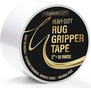 The Good Stuff Rug Gripper Tape for Hardwood and Laminate Floors [10 Yards/Extreme Strength] Keep Rug in Place on Carpet, Laminate, Tiles, and Wooden Floors, with Rug Tape Carpet Tape Double Sided