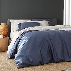 DOZ by SIJO 100% Organic Bamboo Duvet Cover Set, 1 Duvet Cover and 2 Pillowcases, Buttery Soft, Cooling for Hot Sleepers, Eco Friendly, Silky Breathable, (Sapphire, Full/Queen)