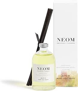 NEOM – Happiness Reed Diffuser Refill, 3.38 fl oz |Uplifting Scent Neroli, Mimosa & Lemon Essential Oil Blends| 100% Natural Fragrance | Scent to Make You Happy……