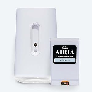 AIRIA by Febreze WIFI Whole Home Smart Scent Diffuser Starter Kit - 1 AIRIA Smart Scent Diffuser & 1 White Orchid Refill Fragrance Cartridge - Soft Floral Delight (1.0 FL Oz)
