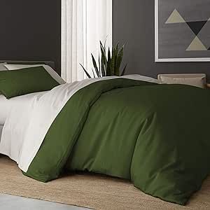 DOZ by SIJO 100% Organic Bamboo Duvet Cover Set, 1 Duvet Cover and 2 Pillowcases, Buttery Soft, Cooling, Eco Friendly, Silky Breathable, Oeko-TEX, High GSM Durable (Forest, Full/Queen)
