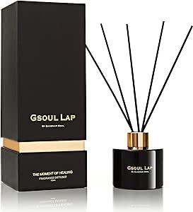 GSOUL LAP by GANGNAM SOUL Vanilla & Baltic Amber Reed Diffuser Set / Fragrance Oil Diffuser Reeds / Scent Diffuser / Room Decor, Office Decor, Black Decor / Home Fragrance Products & Gifts