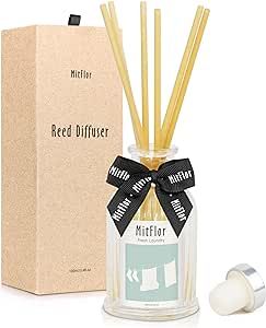 Fragrance Diffuser, MitFlor Fresh Laundry Reed Diffuser Set with Natural Rattan Sticks, Elegant Aromatic Home Decor, Refreshing Scent Diffuser for Living Room, Bedroom, Bathroom & Office, 3.4 fl oz