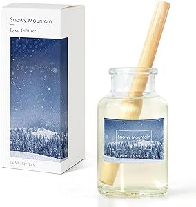 Reed Diffuser, Fragrance Diffuser for Home Scented, Reed Diffuser Set with Large Size Diffuser Sticks, Home Fragrance Products Snowy Mountain 5.3 oz