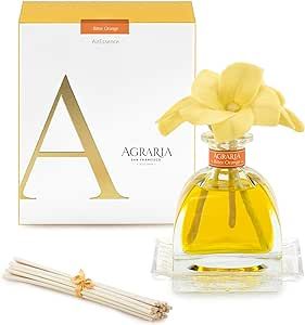 AGRARIA Bitter Orange Scented AirEssence Diffuser, 7.4 Ounces with Reeds and Flowers