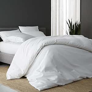 DOZ by SIJO 100% Organic Bamboo Duvet Cover Set, 1 Duvet Cover and 2 Pillowcases, Buttery Soft, Cooling for Hot Sleepers, Eco Friendly, Silky Breathable, Oeko-TEX, High GSM Durable (Snow, Full/Queen)