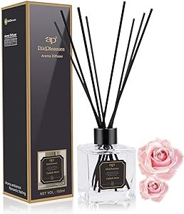 ap airpleasure Reed Diffuser Set, Home Fragrance & Decorative Diffuser, Dried Flower Aromatherapy Oil Set, Oil Diffuser Sticks,150ML 5.07 OZ with Box (TurkishRose)