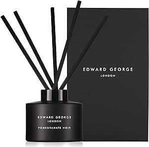 Edward George Reed Diffusers for Home Pomegranate Noir Fragrance Oil Reed Diffuser Set with 10 Oil Diffuser Sticks, 5.6 fl oz