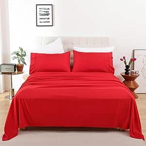 Whitney Home Textile Twin Sheet Set - 3 Piece Soft Microfiber Bed Sheets for Twin Size Bed, Fit Deep Pocket Cooling Sheets and Pillowcase Set, Hotel Durable Wrinkle Free Sheets