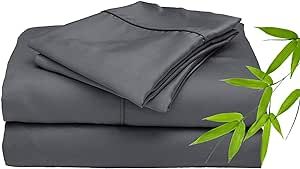 ettitude Bamboo Lyocell Standard Sheet Set, Slate (Grey), Twin - Breathable Sheets, Cooling, Bamboo Bedding, Sustainable, Sateen, Plant-Based Fabric, Silky-Soft, Deep Pockets, CleanBamboo